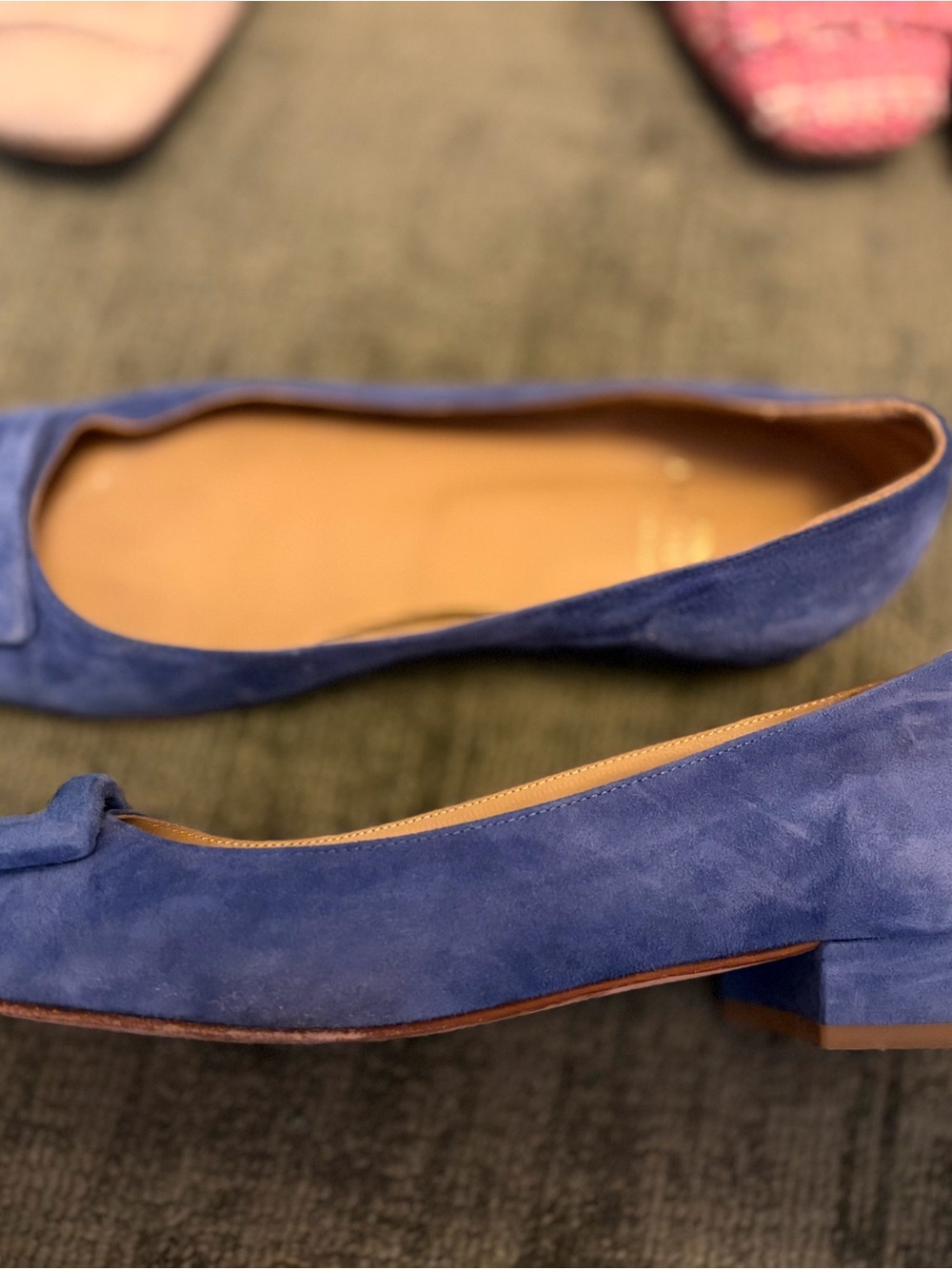ANN MASHBURN Suede Loafers in Deep Blue